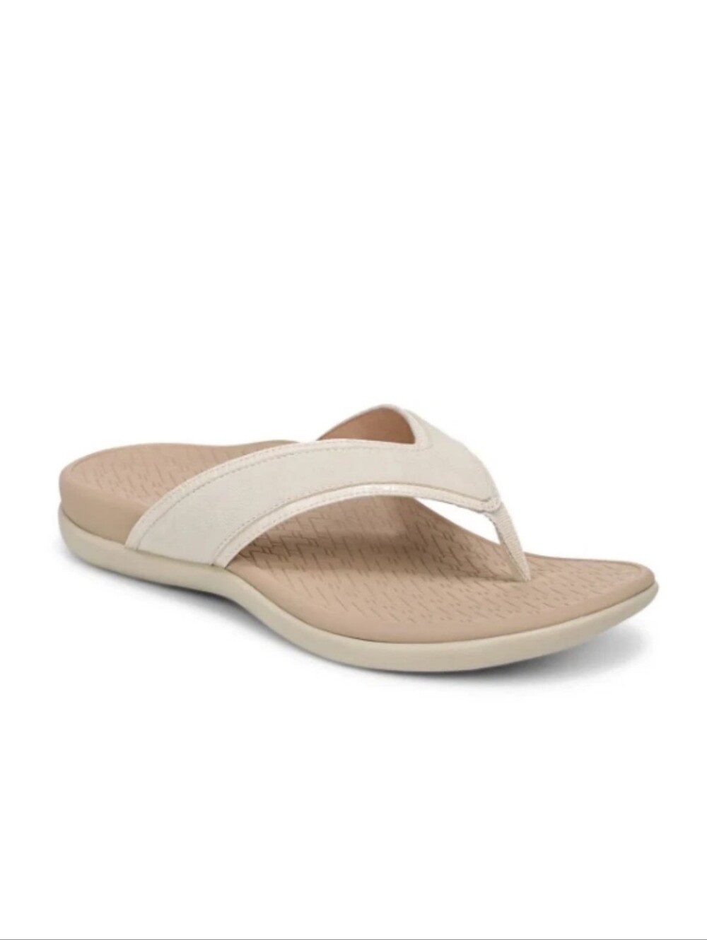 NEW VIONIC Women's Tava Toe Post Sandal - Cream Suede Sz 9 NWT NIB